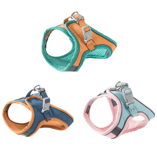 Side view of Cat Traction Rope Chest Strap To Prevent Breaking Free Pets Cat Strap adjustable straps