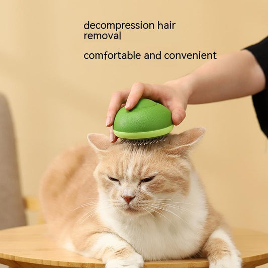 Cat Brush Hair Remover Cleaning Avocado Shaped Dog Grooming Tool in hand