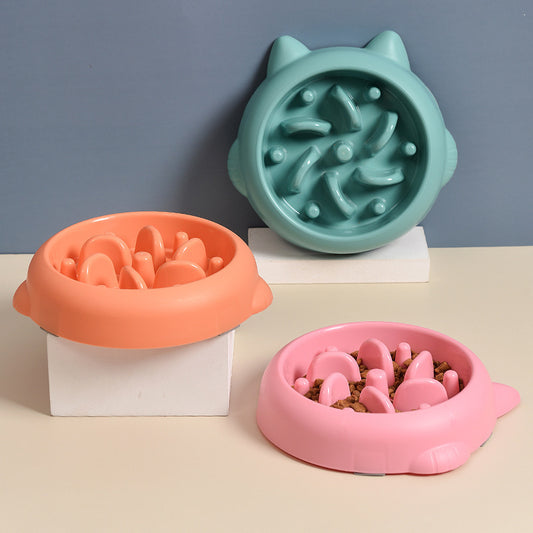 Pet Dog Cat Slow Feeder Bowl slow-eating dish interior